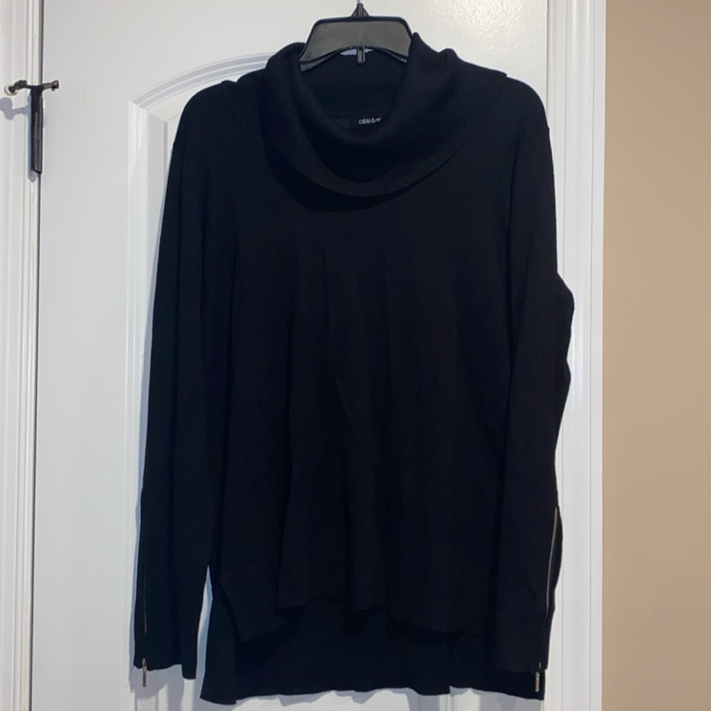 Cowl Neck Zipper Sweater